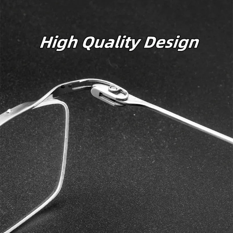Kocolior Unisex Semi Rim Brow Line Square Titanium Eyeglasses 2266