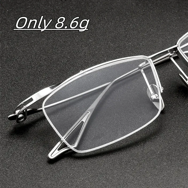 Kocolior Unisex Semi Rim Brow Line Square Titanium Eyeglasses 2266