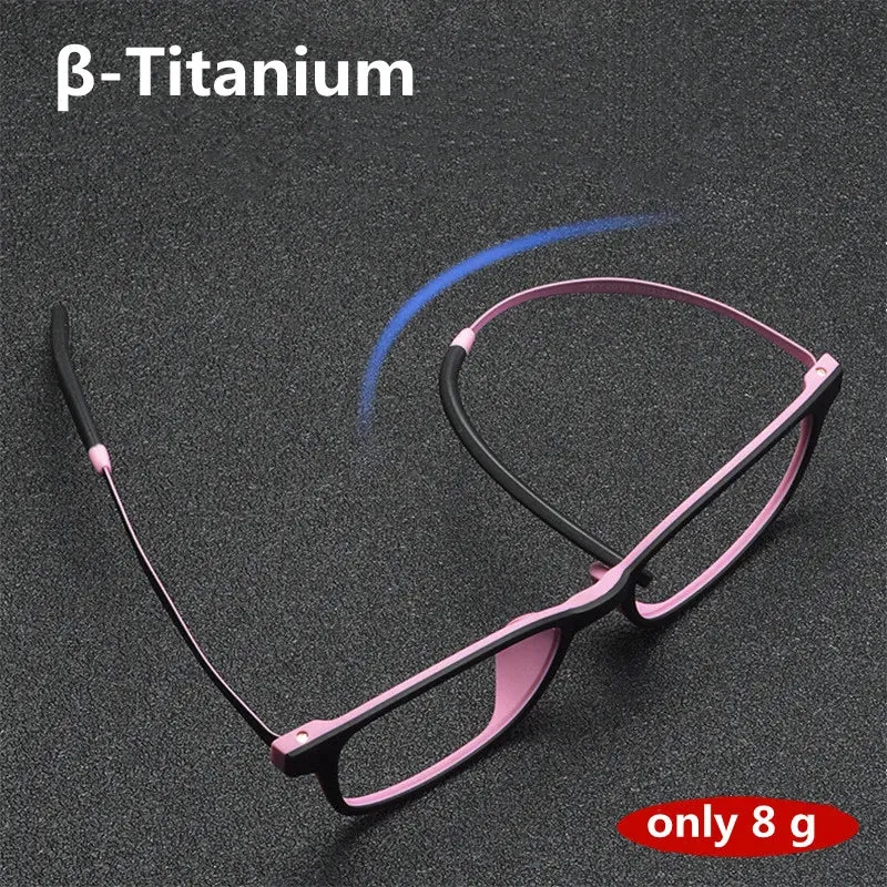 Kocolior Women's Full Rim Small Square Tr 90 Titanium Eyeglasses V1001