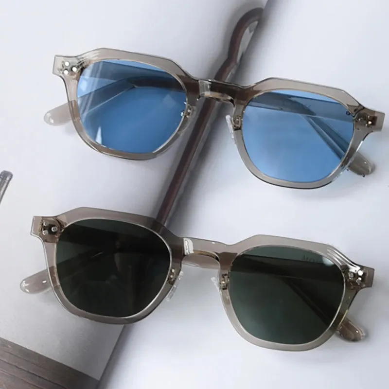 Korean Style Retro Polygon Polarized Lens Sunglasses