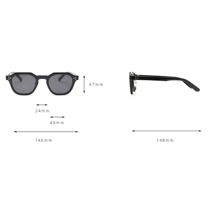 Korean Style Retro Polygon Polarized Lens Sunglasses