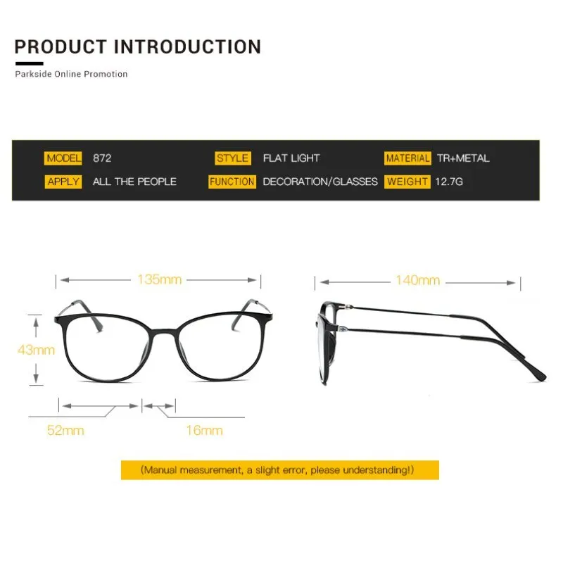 Kottdo Unissex Full Rim Square Polycarbonate Eyeglasses K872