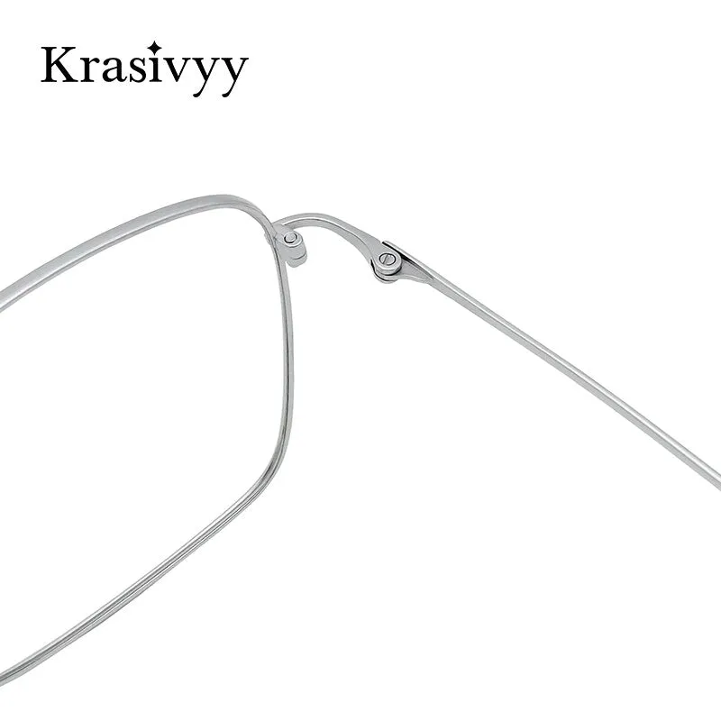Krasivyy Men's Full Rim Square Double Bridge Titanium Eyeglasses Kr16051