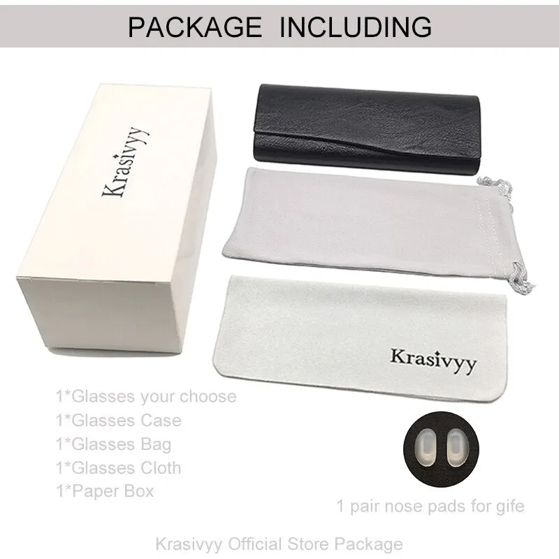Krasivyy Men's Full Rim Square Titanium Acetate Eyeglasses Rlt5863