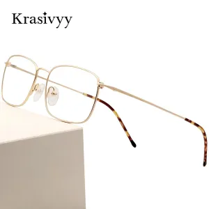 Krasivyy Men's Full Rim Square Titanium Eyeglasses Kr8407