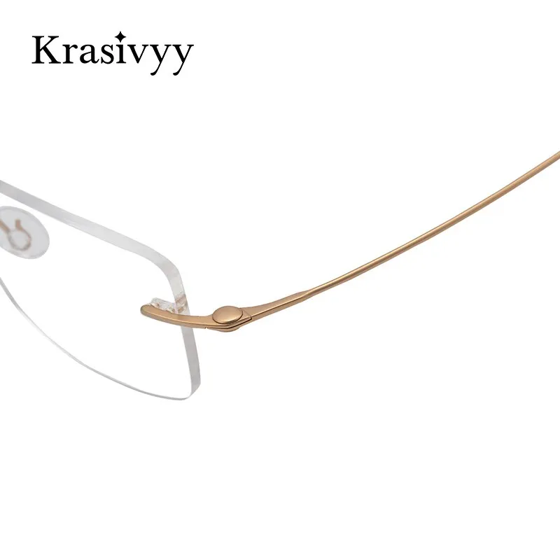 Krasivyy Men's Rimless Square Screwless Titanium Eyeglasses Kr16008