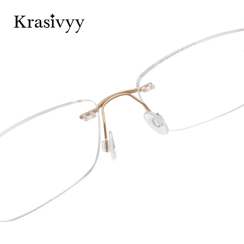 Krasivyy Men's Rimless Square Screwless Titanium Eyeglasses Kr16008