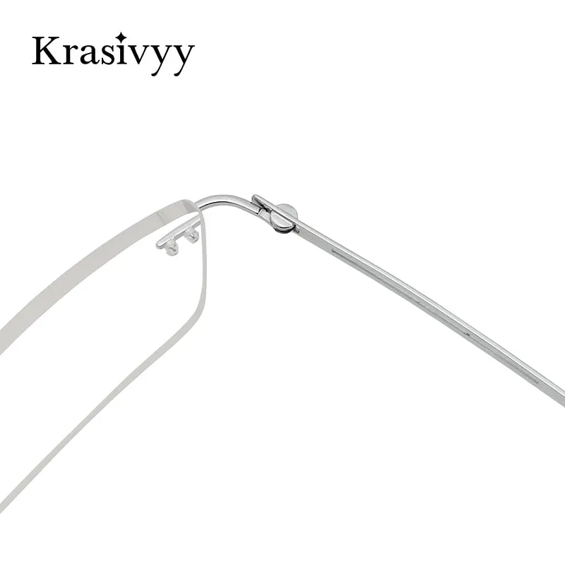 Krasivyy Men's Rimless Square Screwless Titanium Eyeglasses Kr86519