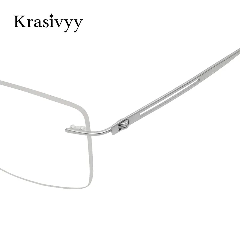 Krasivyy Men's Rimless Square Screwless Titanium Eyeglasses Kr86519