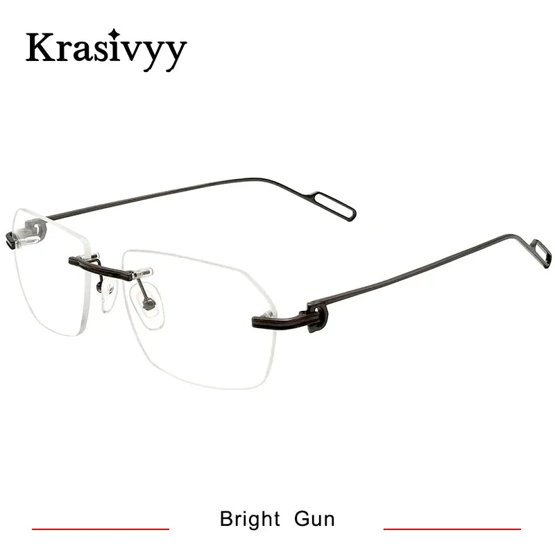 Krasivyy Unisex Rimless Polygon Square Titanium Eyeglasses 1620
