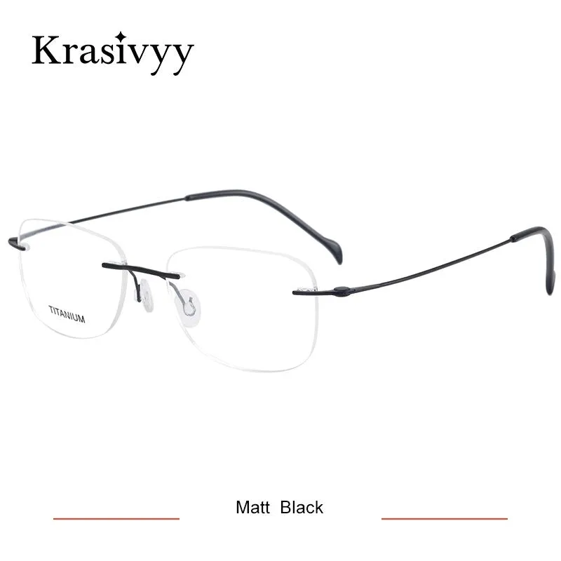 Krasivyy Unisex Rimless Round Square Screwless Titanium Eyeglasses Kr16009