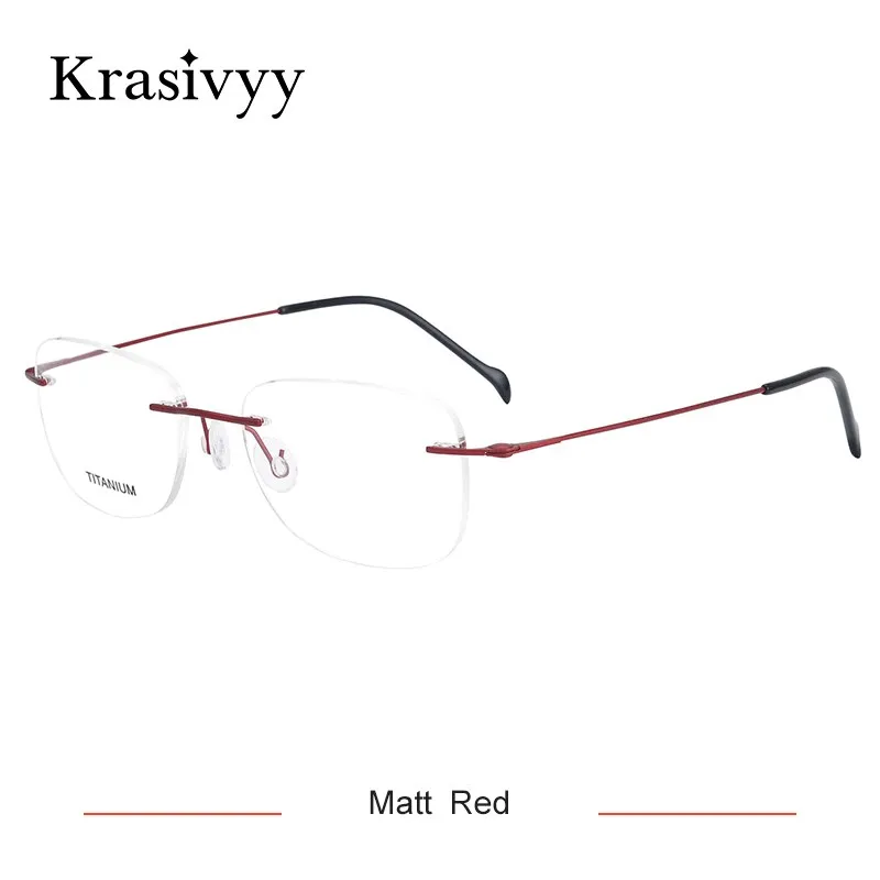 Krasivyy Unisex Rimless Round Square Screwless Titanium Eyeglasses Kr16009