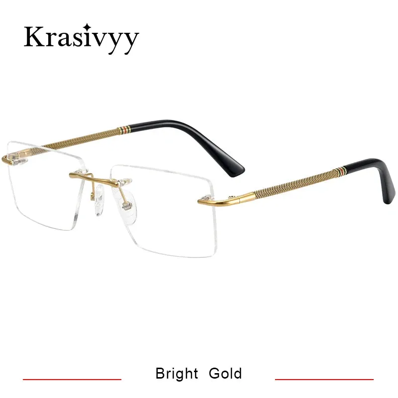Krasivyy Unisex Rimless Square Titanium Eyeglasses 1657
