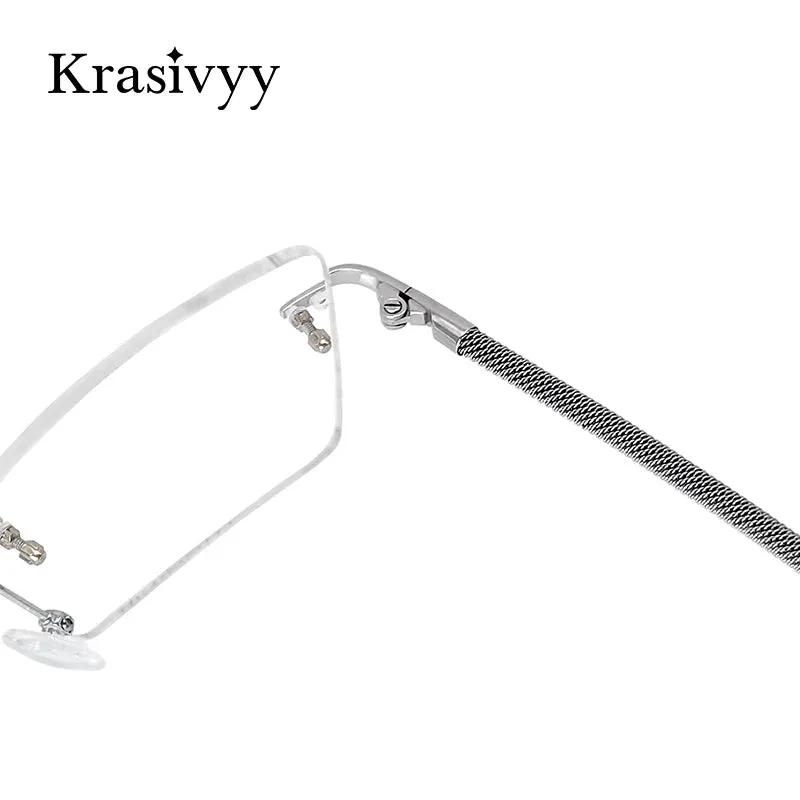 Krasivyy Unisex Rimless Square Titanium Eyeglasses 1657