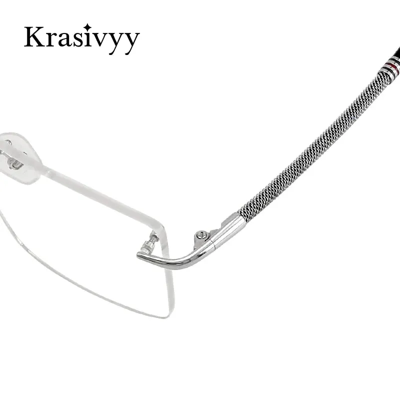 Krasivyy Unisex Rimless Square Titanium Eyeglasses 1657