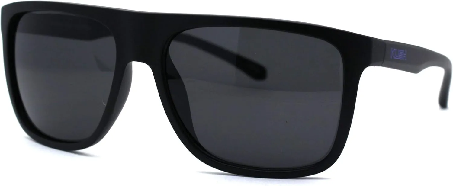 Kush Flat Top Horn Rim Thin Plastic Gangster Sunglasses