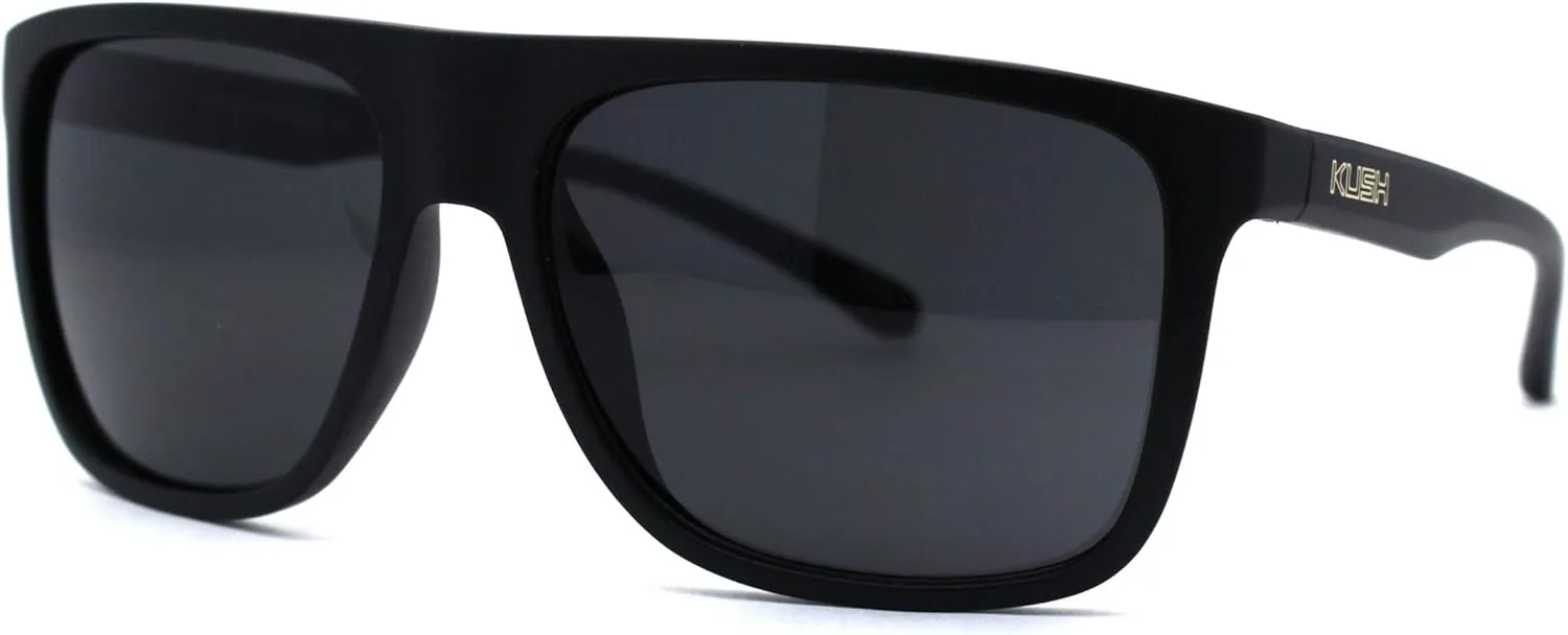 Kush Flat Top Horn Rim Thin Plastic Gangster Sunglasses