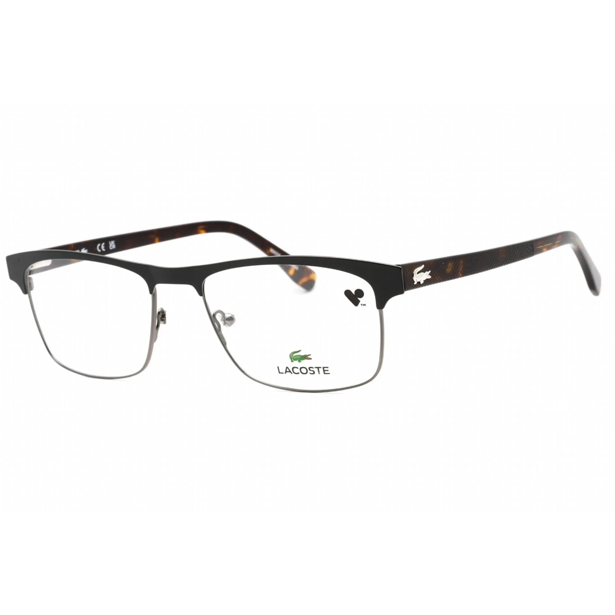 Lacoste Men's Eyeglasses - Clear Lens Matte Onyx Rectangular Shape Frame | L2198 004