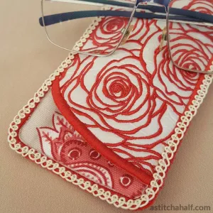 Lady in Roses Eyeglass Case
