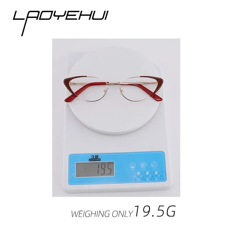 Laoyehui Women's Eyeglasses Cat Eye Alloy Frame 18036