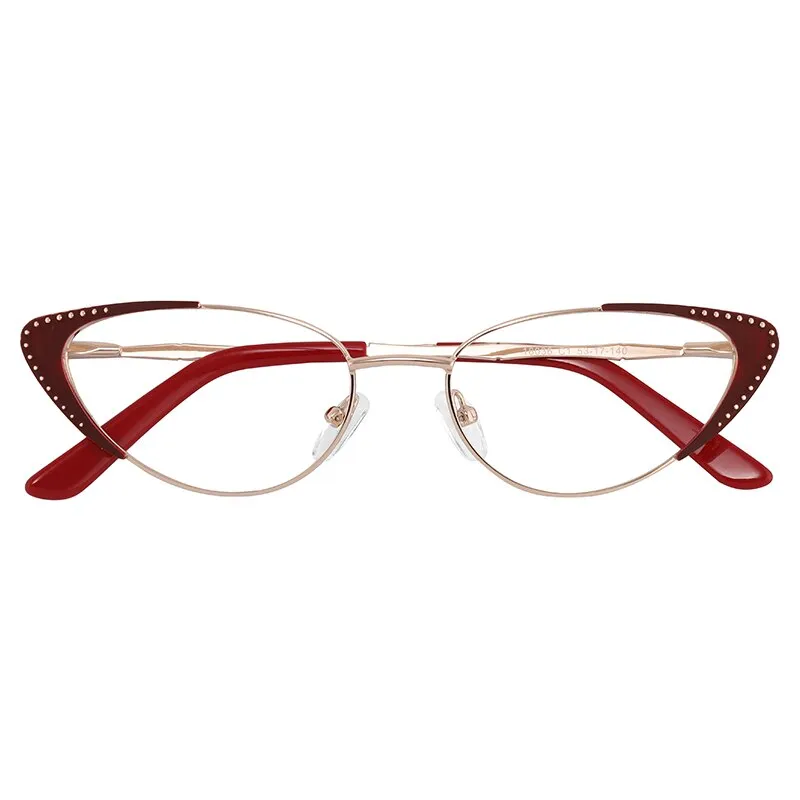 Laoyehui Women's Eyeglasses Cat Eye Alloy Frame 18036