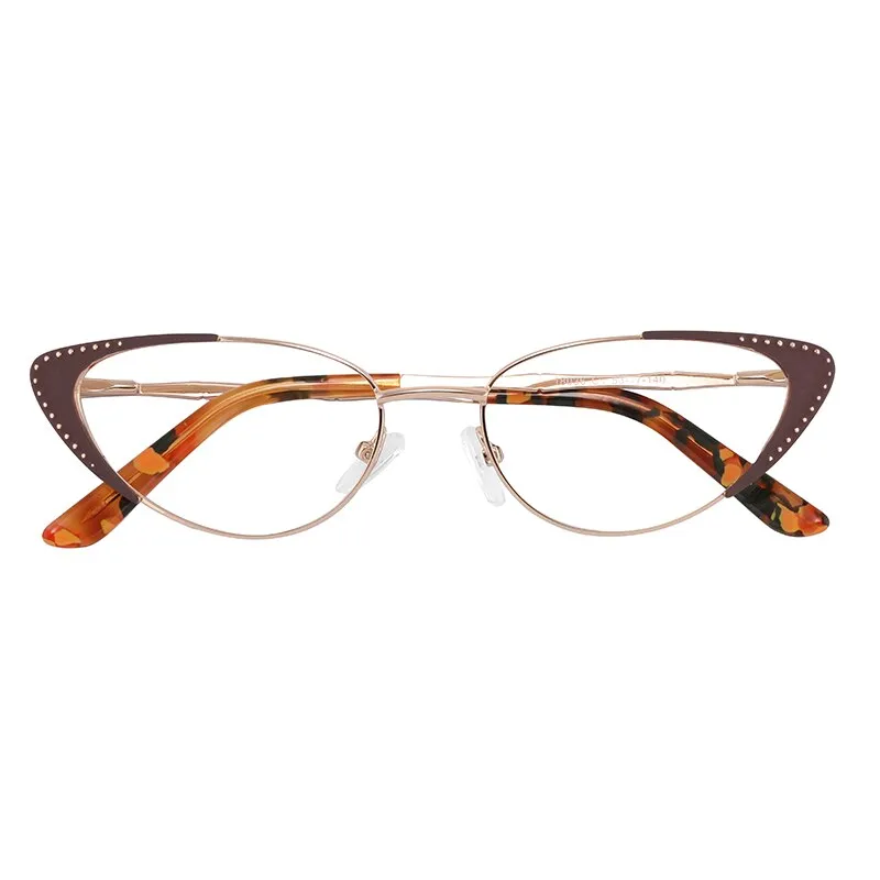 Laoyehui Women's Eyeglasses Cat Eye Alloy Frame 18036