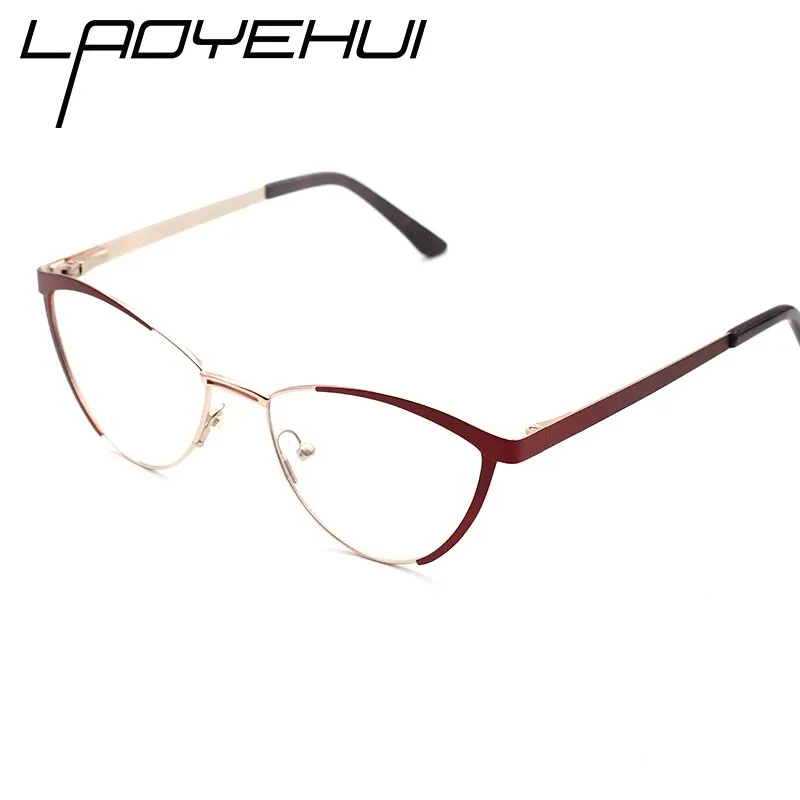 Laoyehui Women's Eyeglasses Cat Eye Alloy Frame 5821