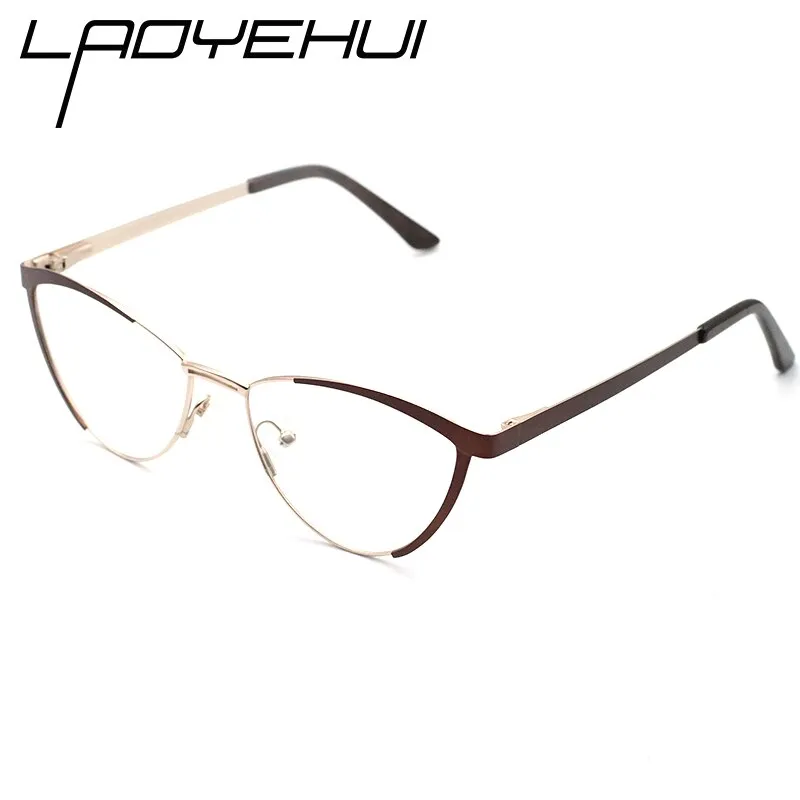 Laoyehui Women's Eyeglasses Cat Eye Alloy Frame 5821