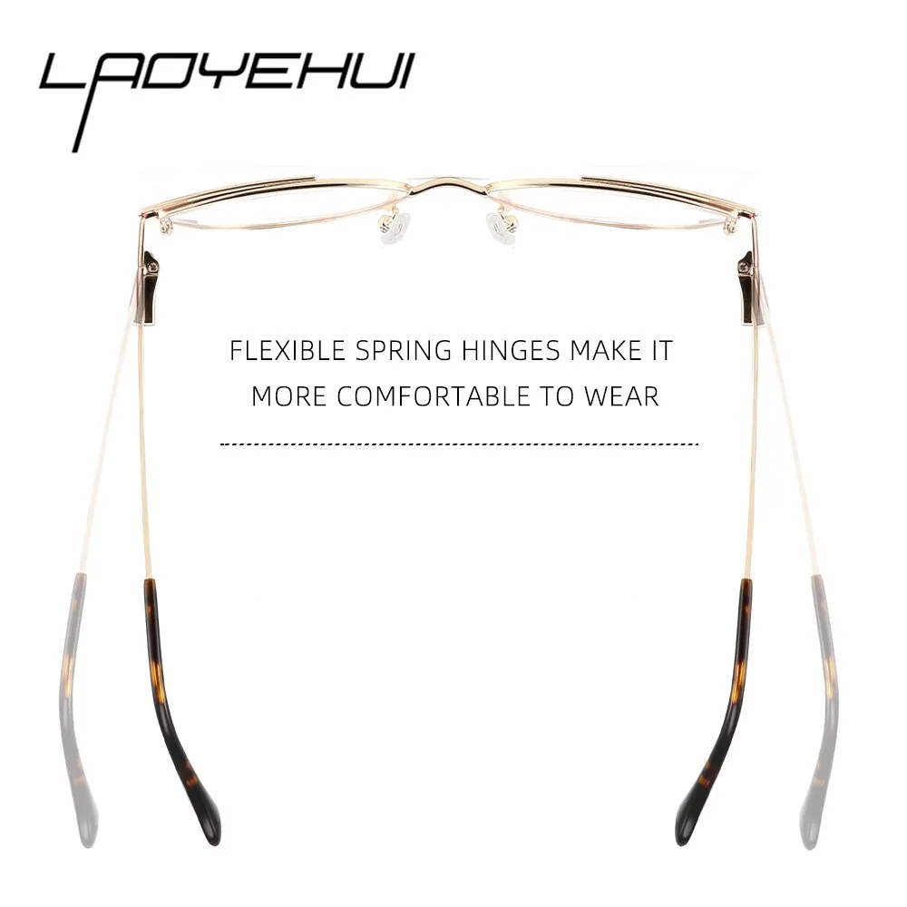 Laoyehui Women's Full Rim Butterfly Cat Eye Alloy Hyperopic Black Reading Glasses Anti Blue Light Glg8908