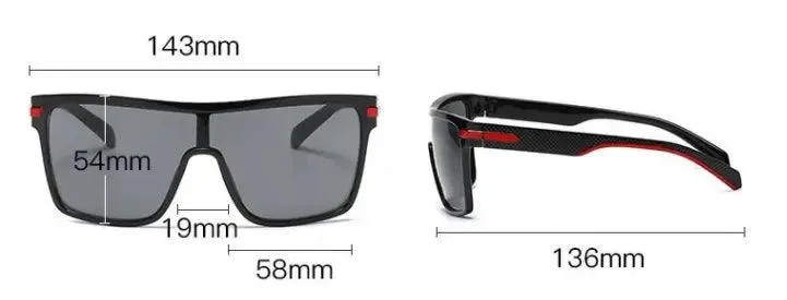 Large Frame One Piece Sunglasses