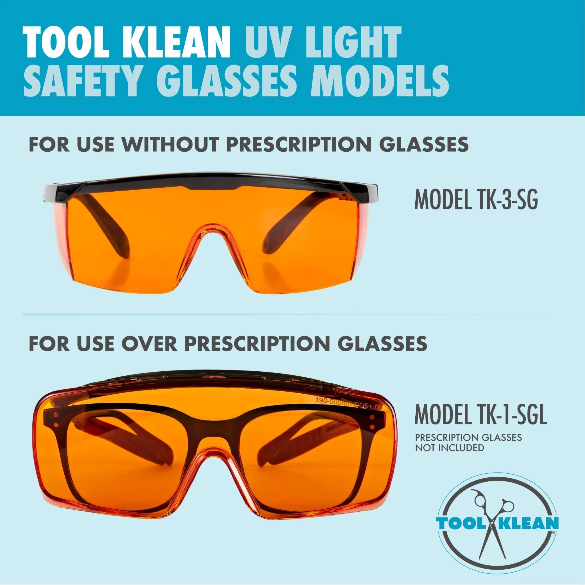 Large UV Light Safety Glasses – Yellow UVC Protective Goggles - EN166 ANSI Z87.1, CE – UV 400