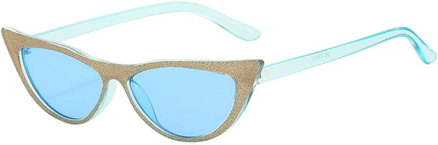 laureles Fashion Bling Cat Eye Y2k Sunglasses for Women Vintage Crystal Small Frames Black Grey Sun Glasses Men L18