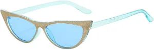 laureles Fashion Bling Cat Eye Y2k Sunglasses for Women Vintage Crystal Small Frames Black Grey Sun Glasses Men L18