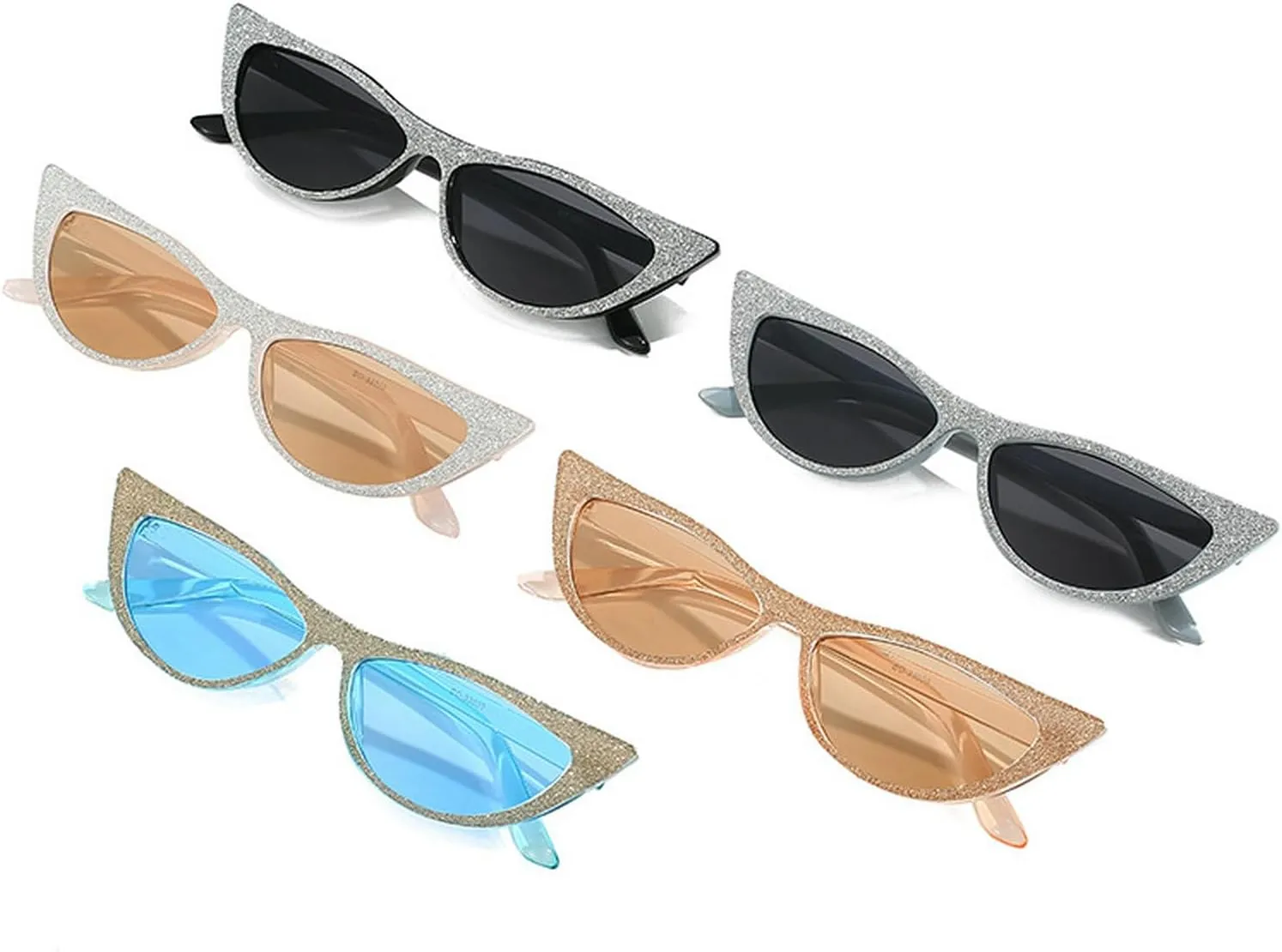 laureles Fashion Bling Cat Eye Y2k Sunglasses for Women Vintage Crystal Small Frames Black Grey Sun Glasses Men L18
