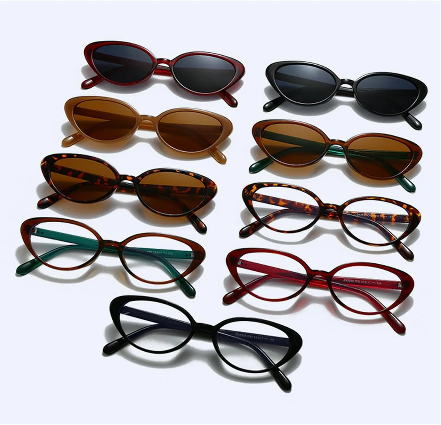 laureles Fashion Small Cat Eye Sunglasses for Women Vintage Wine Red Oval Sun Glasses Men Shades Female