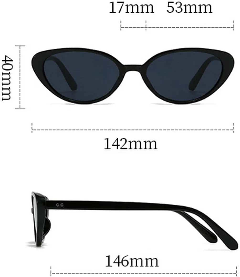 laureles Fashion Small Cat Eye Sunglasses for Women Vintage Wine Red Oval Sun Glasses Men Shades Female