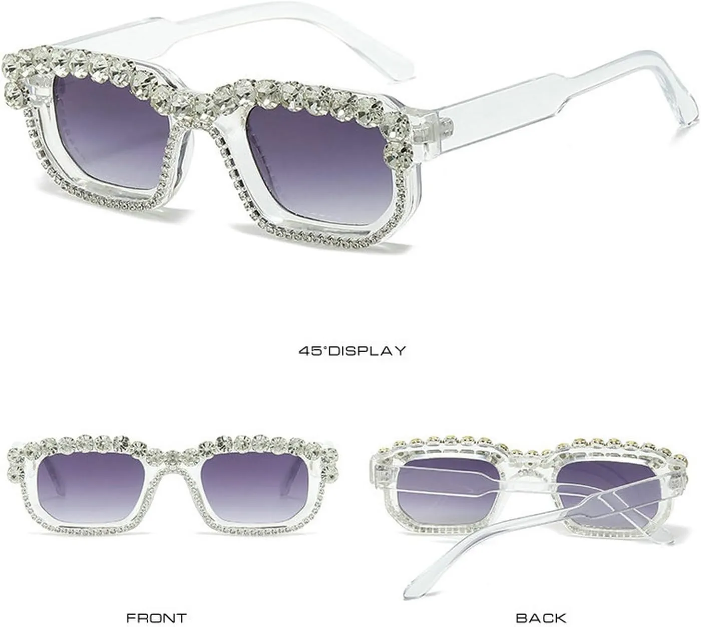 laureles Vintage Crystal Diamond Cat Eye Sunglasses Women Leopard Square Sun Glasses Men Bling Travel Outdoor L17