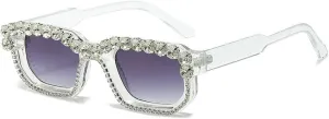 laureles Vintage Crystal Diamond Cat Eye Sunglasses Women Leopard Square Sun Glasses Men Bling Travel Outdoor L17