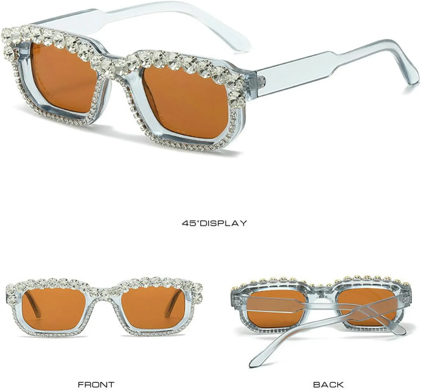 laureles Vintage Crystal Diamond Cat Eye Sunglasses Women Leopard Square Sun Glasses Men Bling Travel Outdoor L17