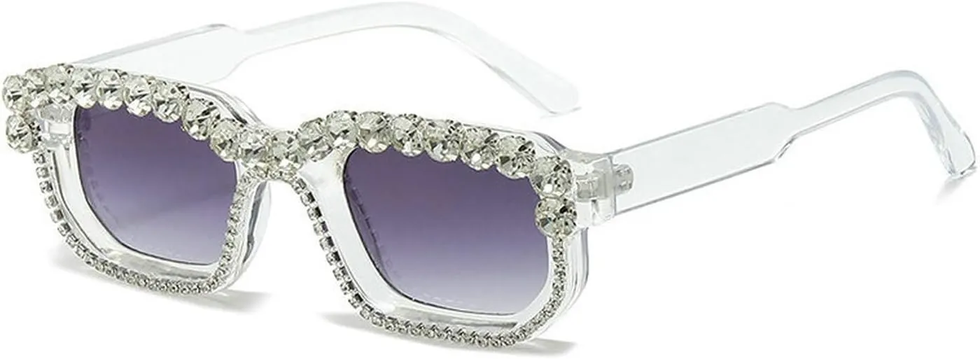 laureles Vintage Crystal Diamond Cat Eye Sunglasses Women Leopard Square Sun Glasses Men Bling Travel Outdoor L17