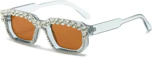 laureles Vintage Crystal Diamond Cat Eye Sunglasses Women Leopard Square Sun Glasses Men Bling Travel Outdoor L17