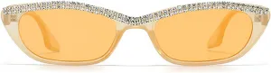 laureles Vintage Rhinestones Small Cat Eye Sunglasses Women Fashion Sunglasses Men Punk Party Bling Sun Glasses