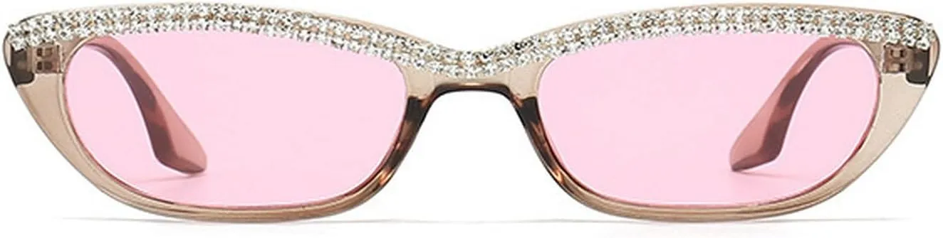 laureles Vintage Rhinestones Small Cat Eye Sunglasses Women Fashion Sunglasses Men Punk Party Bling Sun Glasses