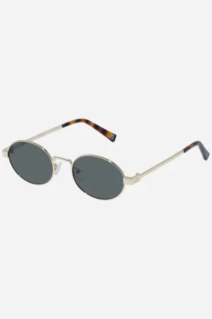 Le Specs Poseidon Deux Sunglasses in Gold and Khaki Mono Lenses