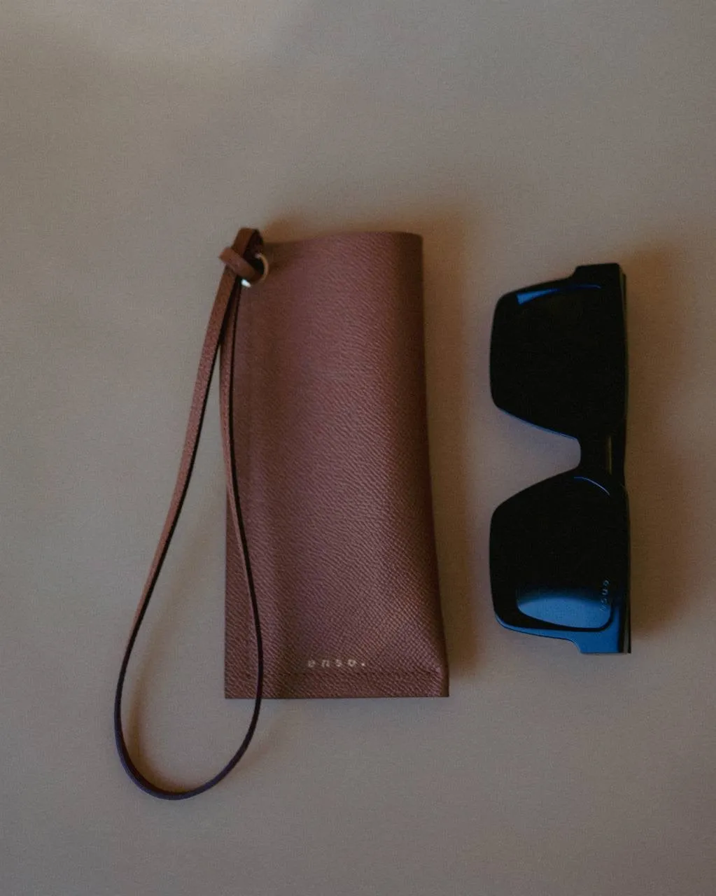 Leather Sunglasses Holder with Strap
