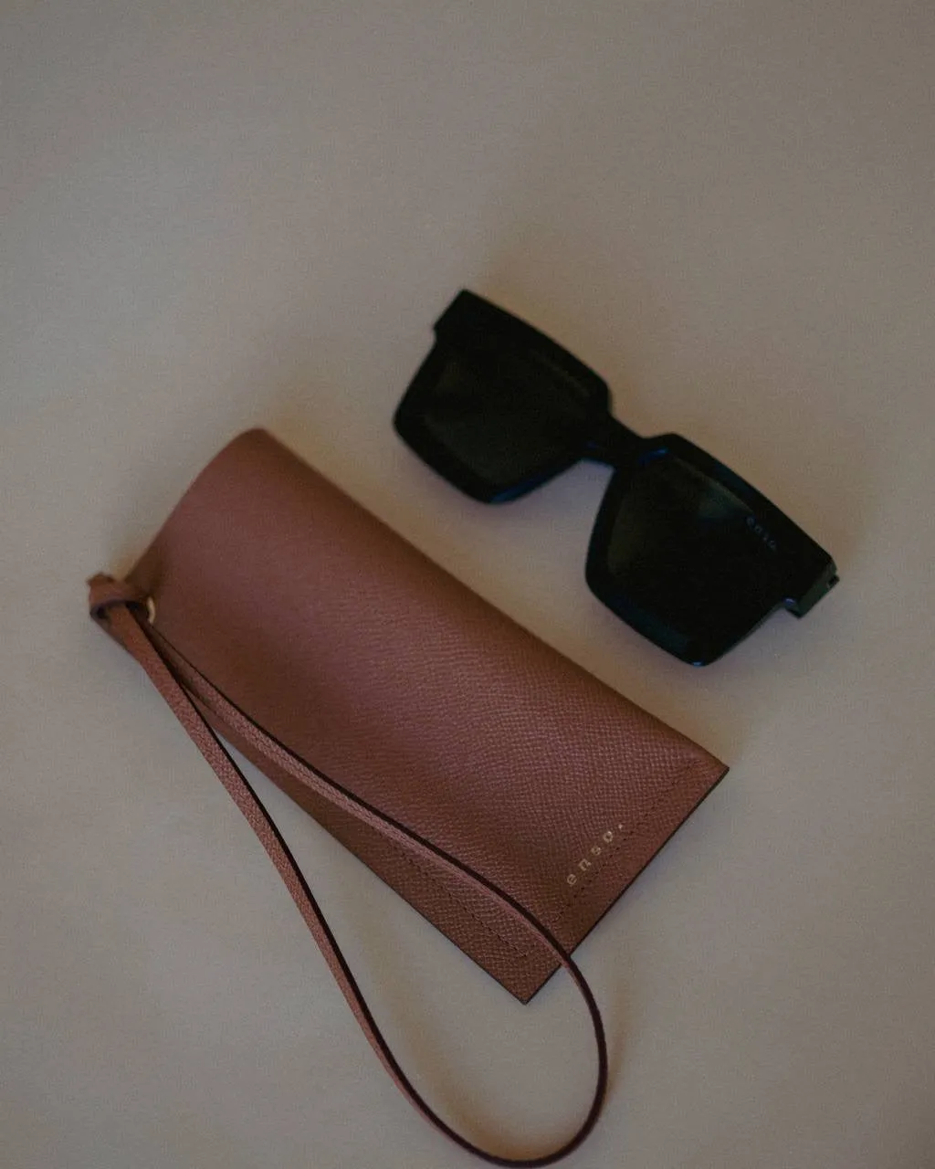 Leather Sunglasses Holder with Strap