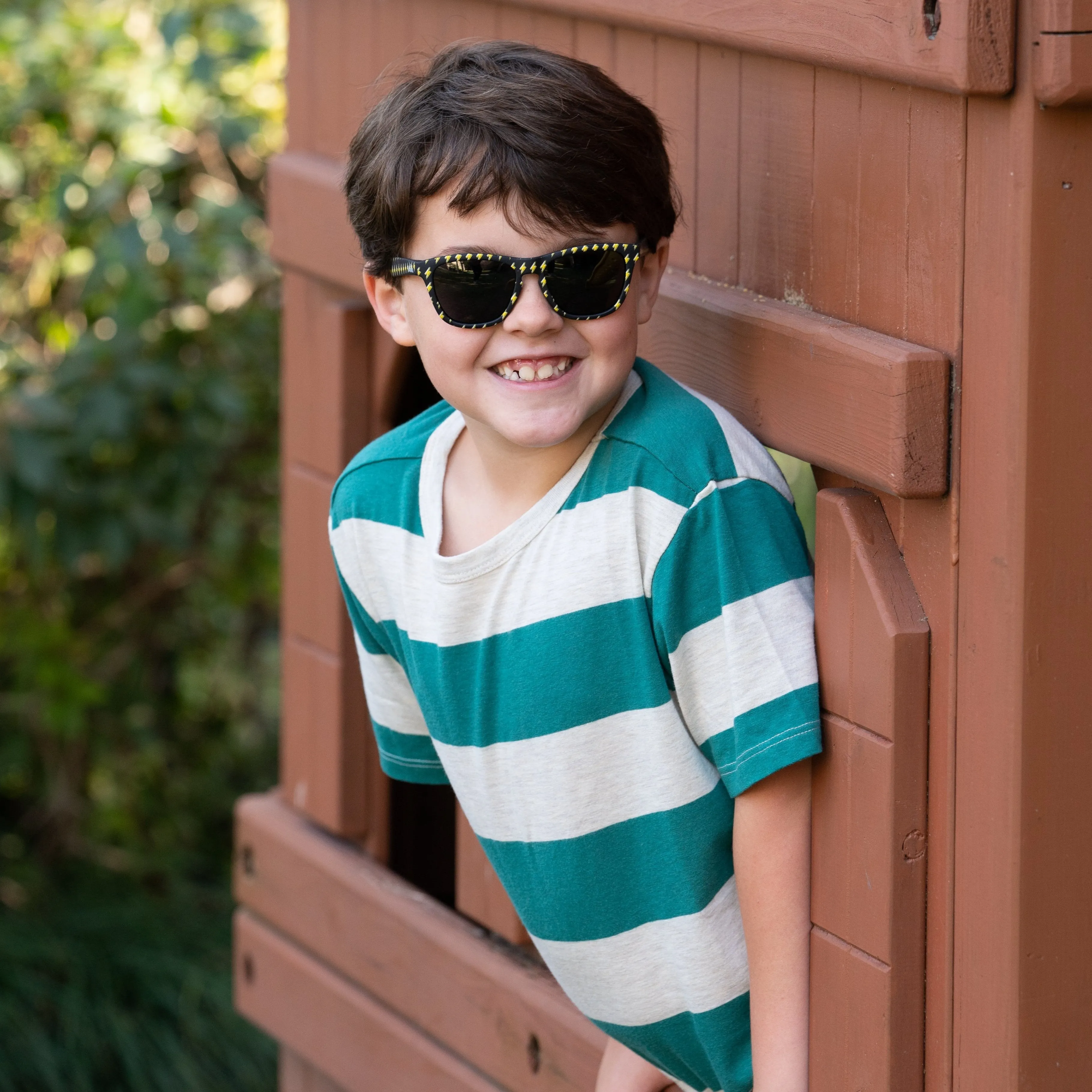 Lightning Never Strikes Twice - Lightening Bolt Print Sunglasses For Kids