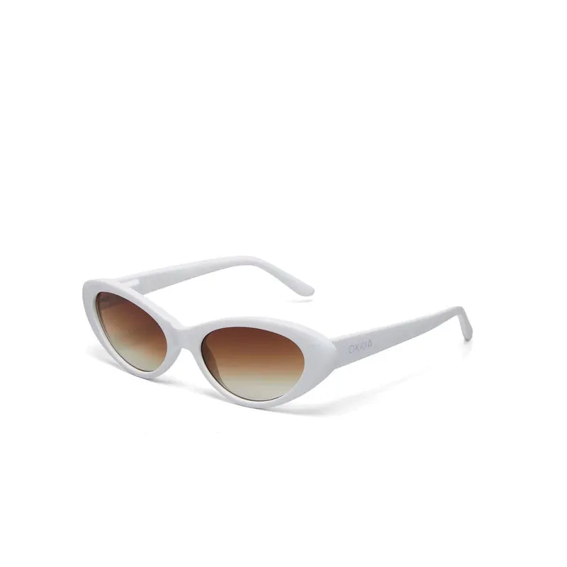 LINA SMALL CAT EYE SUNGLASSES - Optical White