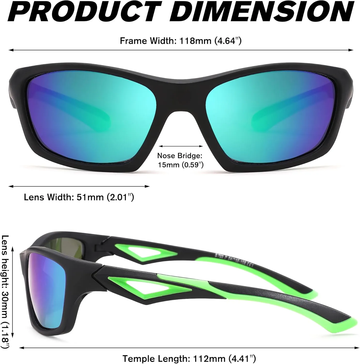LIU·WEN Kids Baseball Sports Polarized Sunglasses 2 Pack - Flexible Shades With Strap for Boys Girls Age 2-8