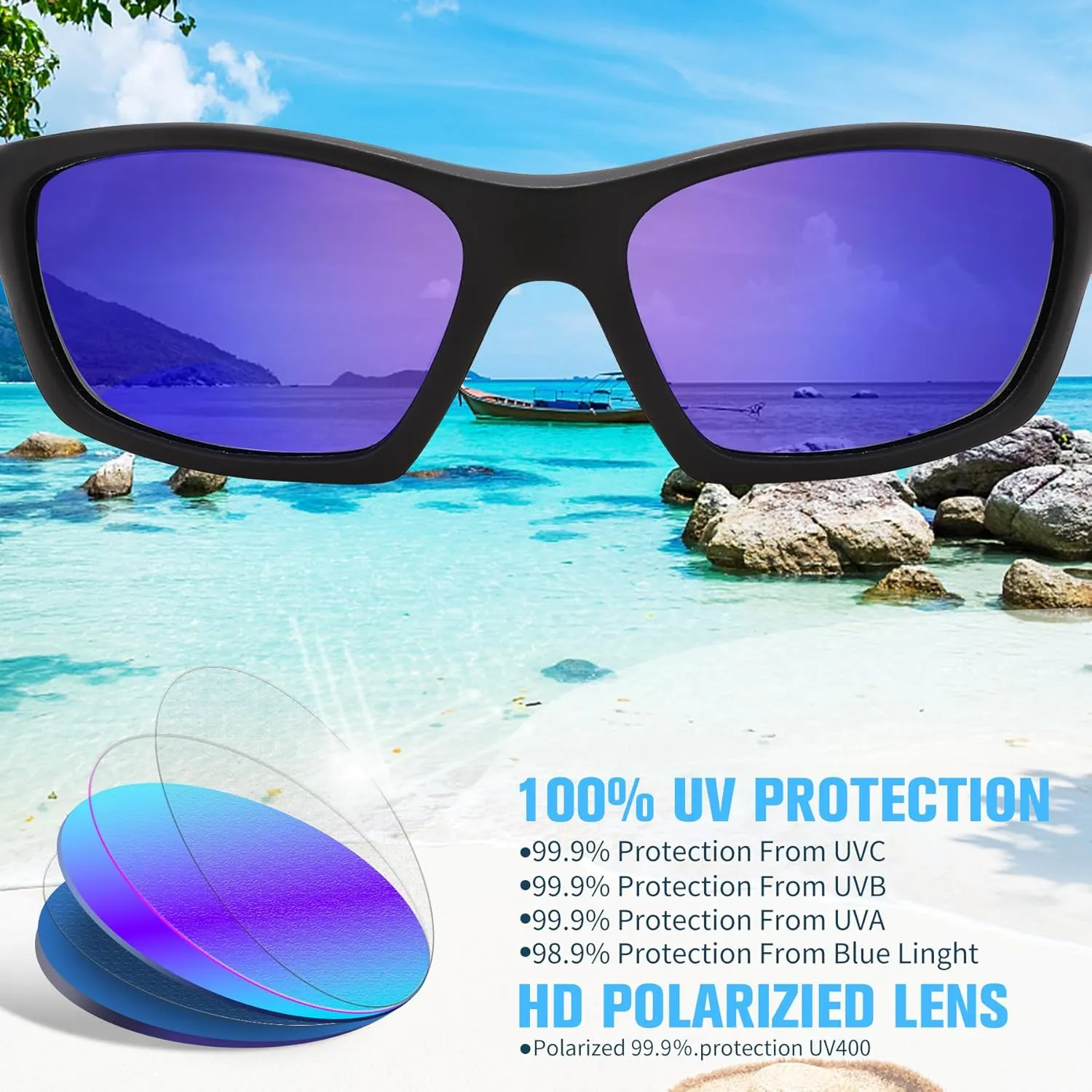 LIU·WEN Kids Baseball Sports Polarized Sunglasses 2 Pack - Flexible Shades With Strap for Boys Girls Age 2-8